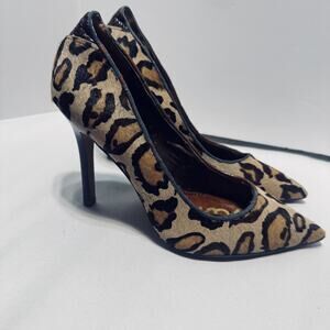 Sam Edelman Hazel Leopard Print Calf Hair High Heels Pumps 4" stiletto Size 6M